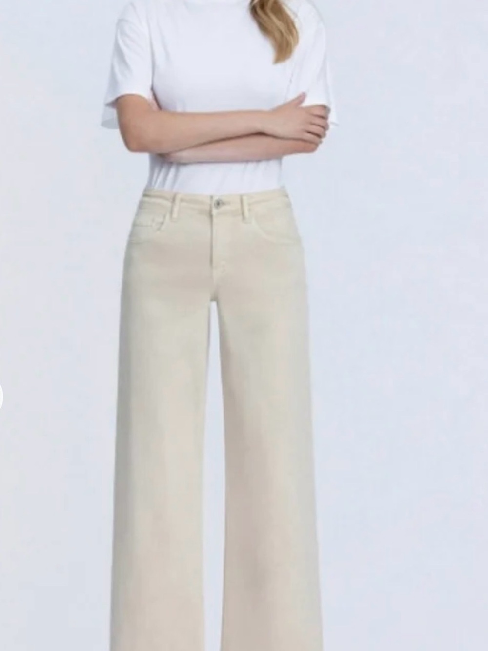 Vervet Wide Leg High-Rise Jeans in White Optic - Picture 2 of 6